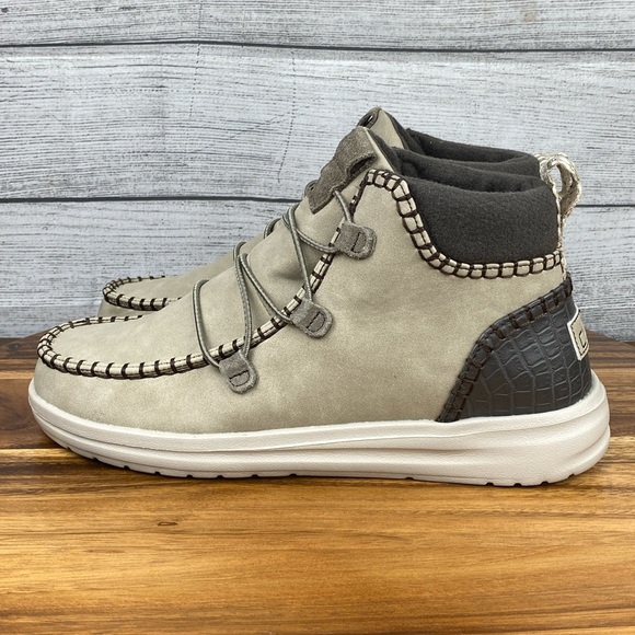 NEW Hey Dude Eloise Recycled Leather Oak Sneaker Boot Women’s Shoe Size 10 - Picture 1 of 10